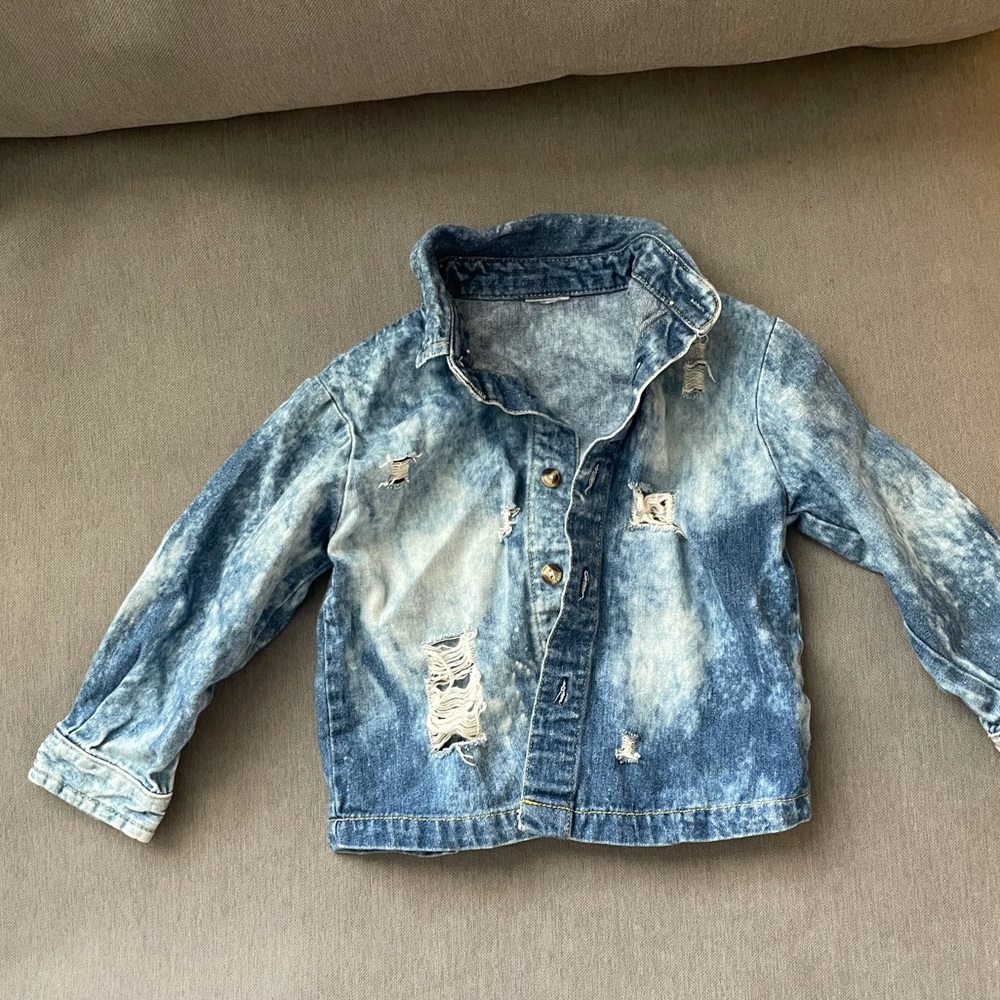 Jean cover up/ shirt about 2t-3t